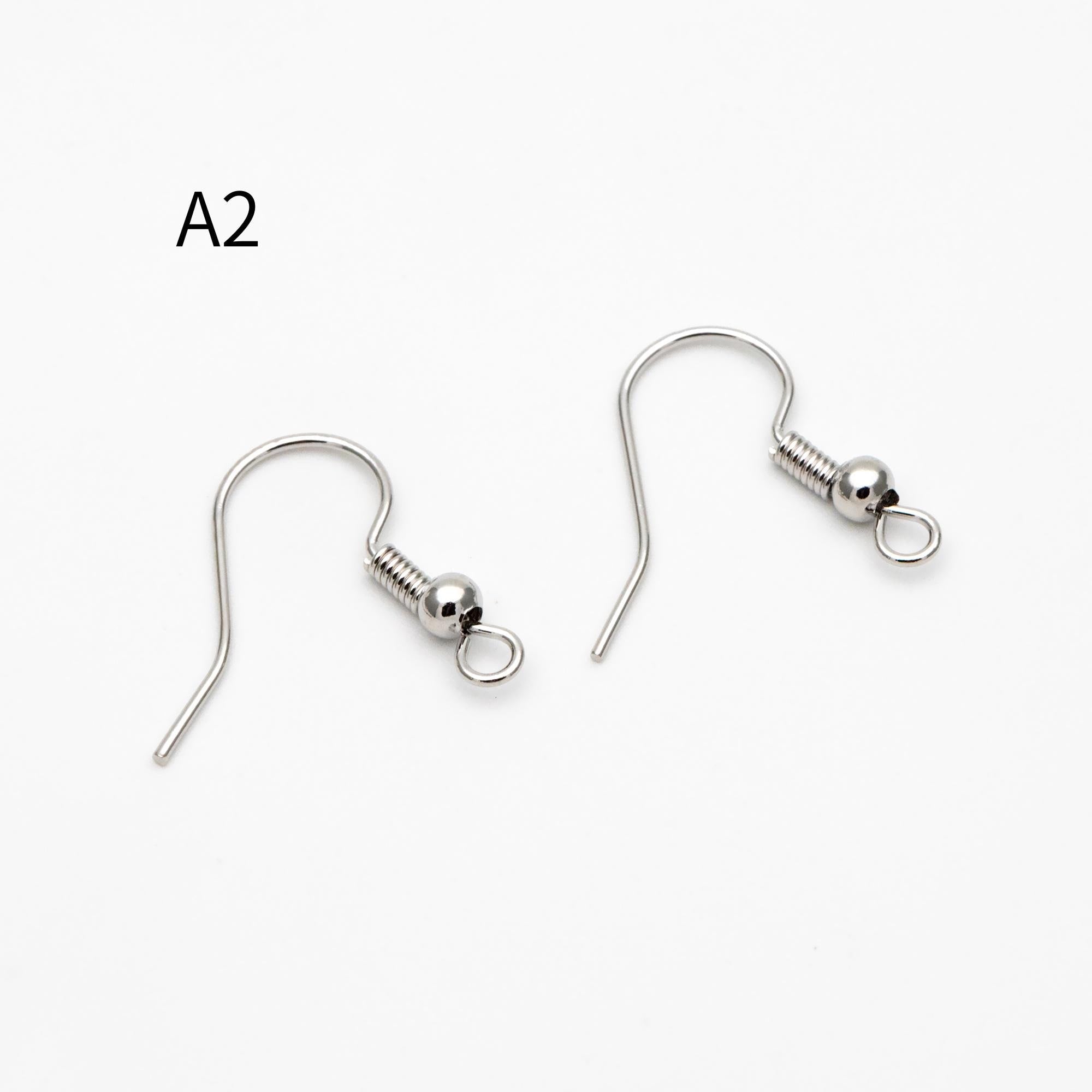 20pcs Gold/ Silver Earring Hooks, Real Gold/ Rhodium Plated Brass, Simple Earwires (GB-025)